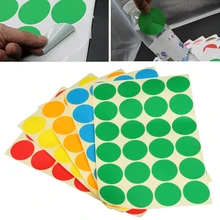 Перманентный клей кодирования наклейки Круглый Круг Точки яркие цвета набор этикеток