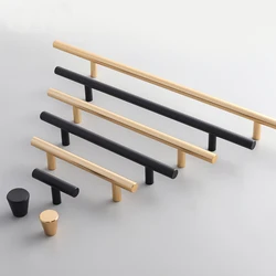 Light Luxury Cabinet Modern Golden Door Extension Handle Nordic Minimalist Copper Wardrobe Drawer Black Cabinet Handle