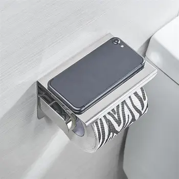 

Toilet Paper Holder With Phone Shelf, Bathroom Tissue Holder Toilet Paper Roll Holder Tissue Storage Rack Bathroom Accersories