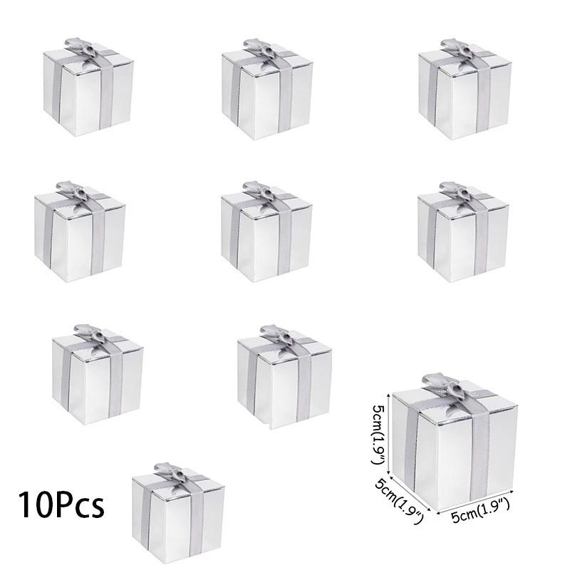 10pcs silver WEIGAO 1 Набор для детского душа, Подарочная коробка для конфет, подарочные коробки, сумки для детей, детские украшения для дня рождения, свадьбы - Цвет: 10pcs silver