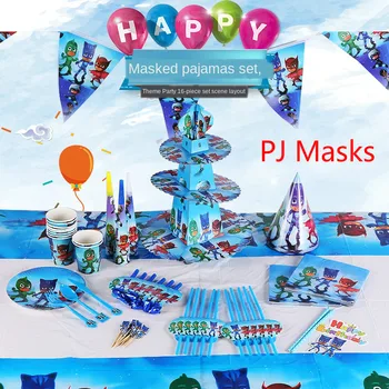 

PJ Masks Toys Set Kids PJ Masks Birthday Party Festive Supplies Decorations Catboy Owlette Gekko Disposable Tableware Toys Gift
