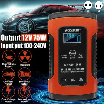 

12V 6A Car Battery Charger LCD Intelligent Power Charging Automobile Motorcycle Pulse Repair Wet Dry Lead Acid Battery-charger
