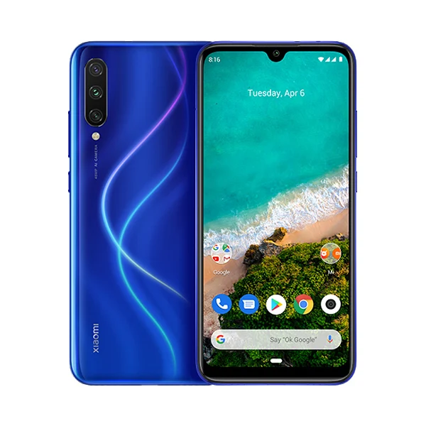 Blue Глобальная версия Xiaomi mi A3 4GB 128GB mi A3 Смартфон 6,08" ALMOED Snapdragon 665 Восьмиядерный 48MP+ 32MP 4030mAh 18W быстрая зарядка - Цвет: Blue