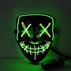 Хэллоуин СВЕТОДИОДНЫЙ маска светящиеся Вечерние Маски очистки год проведения выборки большой забавный фестиваль Маски для