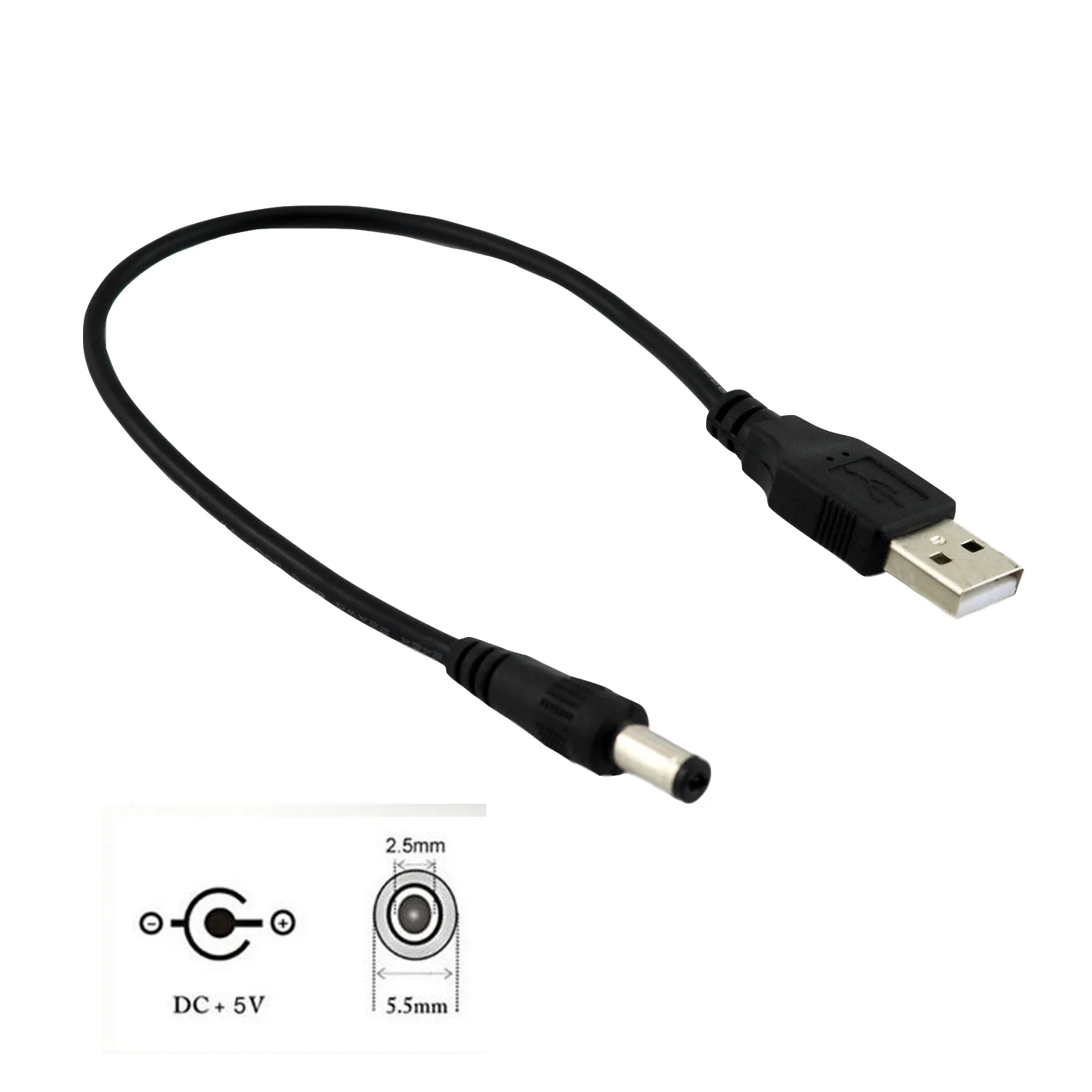1 шт. USB 2 0 тип А штекер до 5 мм x В постоянного тока разъем питания зарядный