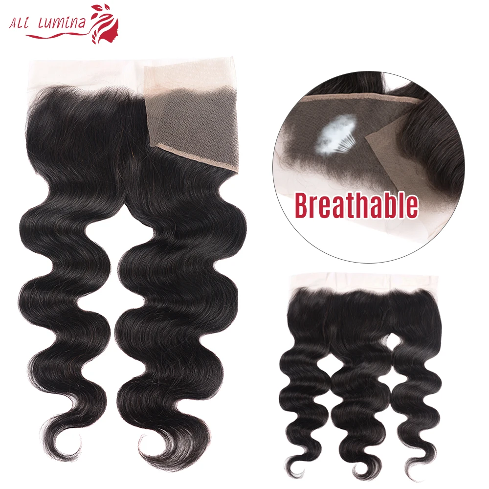 Body Wave 13x4 4x4 Lace Frontal Human Hair Closure with Baby Hair Brazilian Jet Black Natural Hairline Free Part Lace Closure