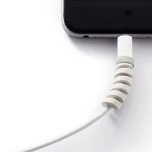 Защита от поломки спирального кабеля для Apple iPhone 8X6 цветов, мягкое Зарядное устройство USB из силикагеля