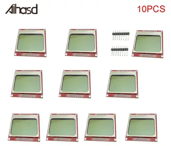 

10PCS/LOT 84X48 5110 LCD Module With Backlight RED PCB For Arduino For Nokia