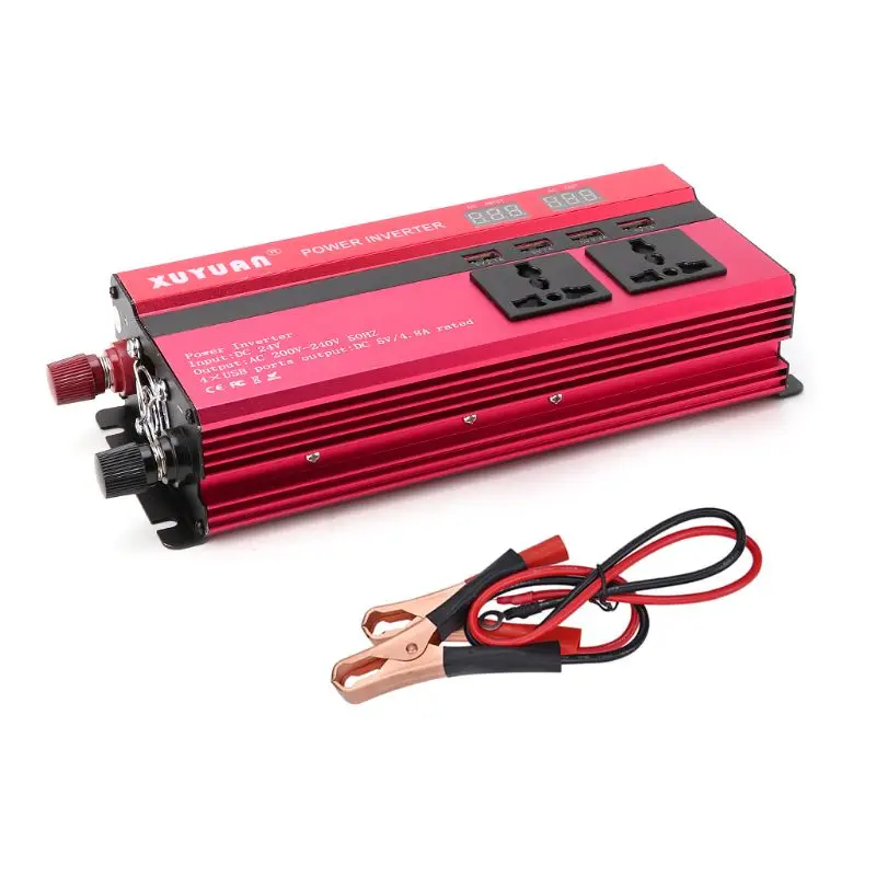 5000 Вт Солнечный инвертор Синусоидальная волна светодиодный 4 USB DC12/24 V к AC110V/220 V преобразования - Цвет: 24V 220W