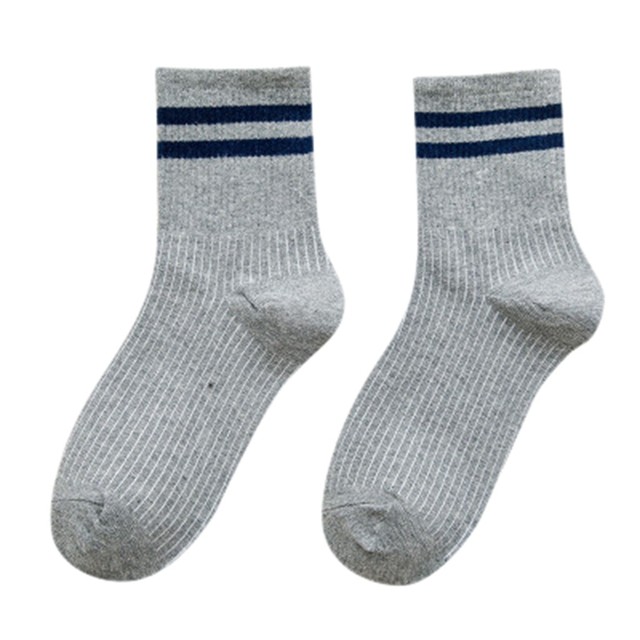 Cute Japanese High School Girls Cotton Loose Striped Crew Socks Colorful Women Soxes Harajuku Designer Retro Yellow White