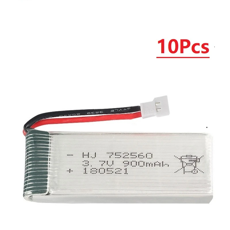 Разъем XH2.54) 3,7 V 900mah аккумуляторная батарея для X5 X5C X5SC X5SW 8807 8807W A6 A6W M68 Rc Drone запасные части 3,7 V lipo батарея - Цвет: 10pcs