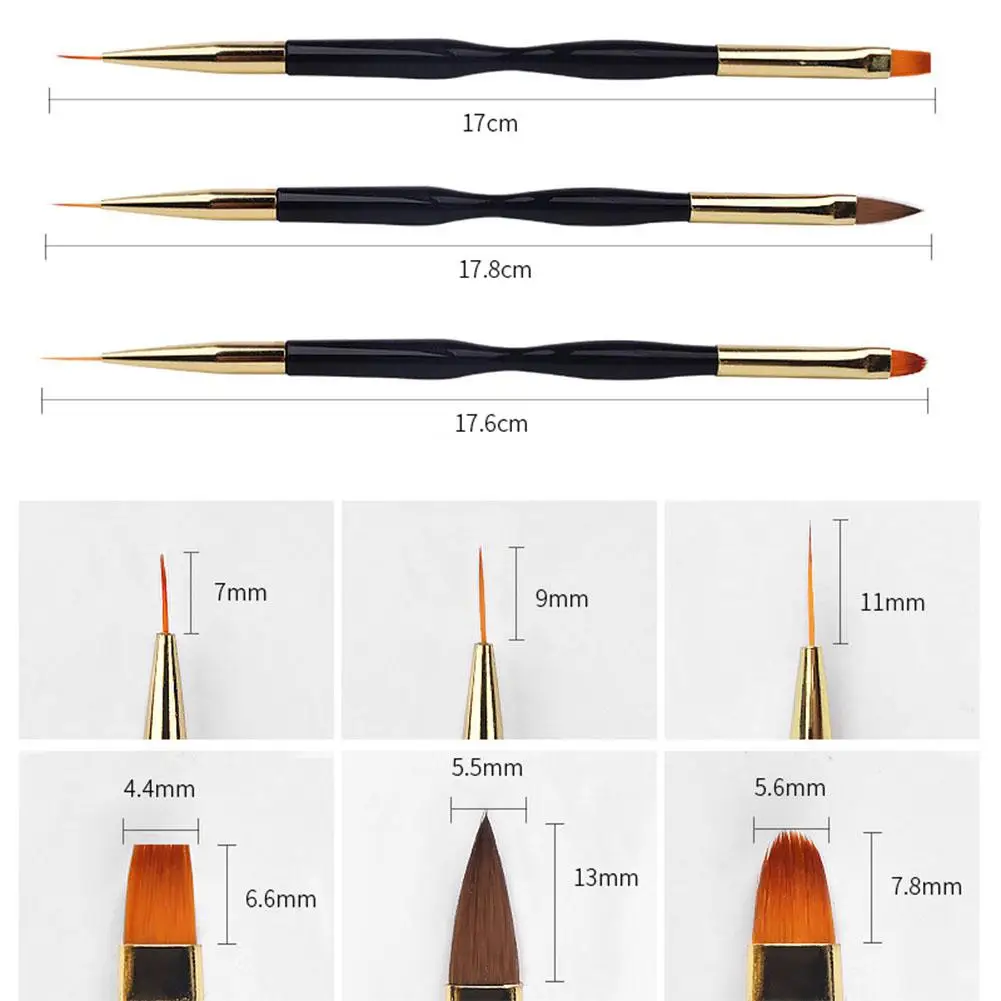 

Profession Nail Art Brushes VIBRANT GLAMOUR Nail Art Dotting Painting Drawing Pen Double-headed Polish Brush Nail Beauty Tool