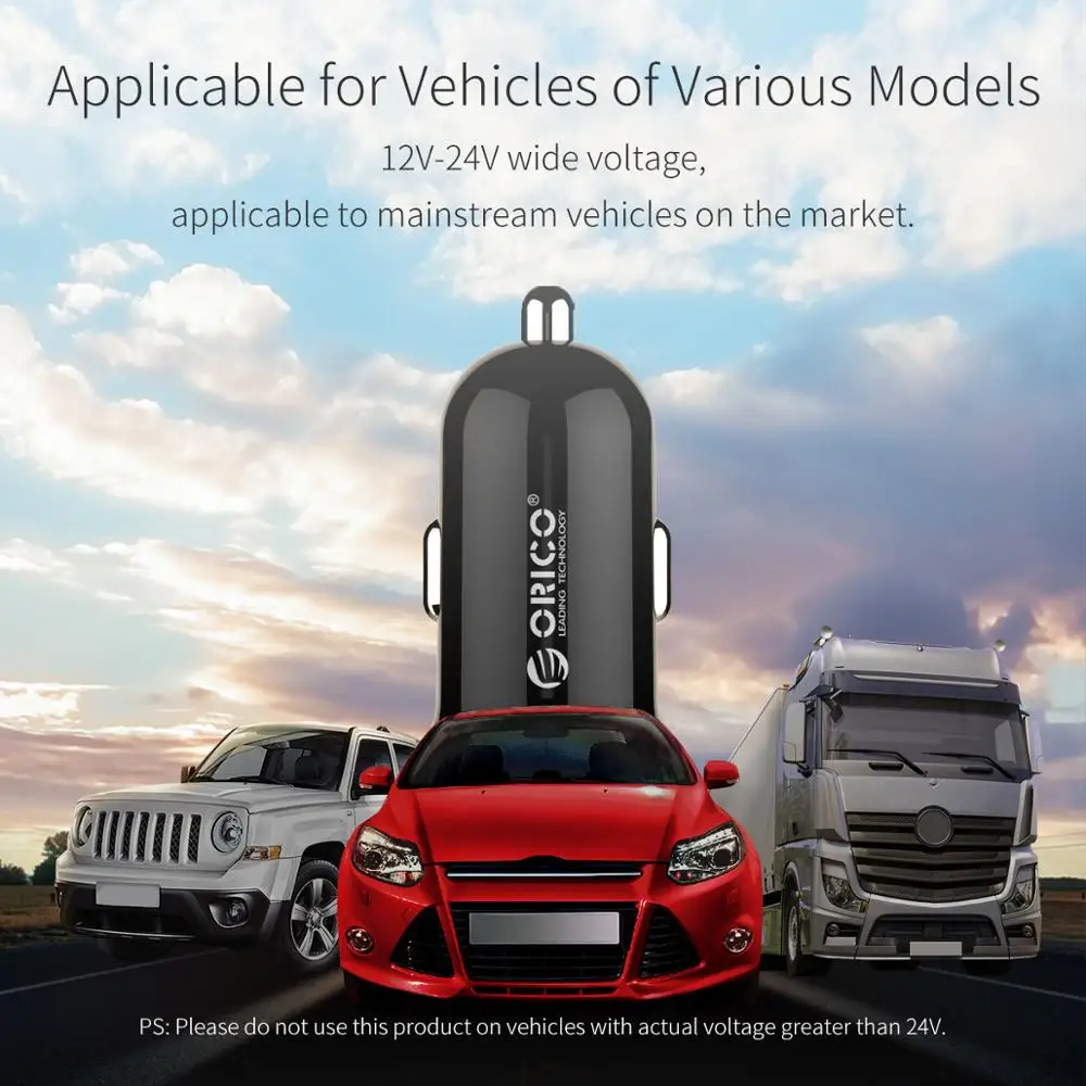 ORICO Dual Ports USB 15.5W Lade Auto Ladegerät Handy mit Display Screen für iPhone Samsung Android