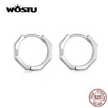 WOSTU Стиль серьги в виде колец, 925 пробы серебряные маленькие серьги-клипсы для Для женщин Свадебная вечеринка серебро 925 ювелирные изделия CQE622