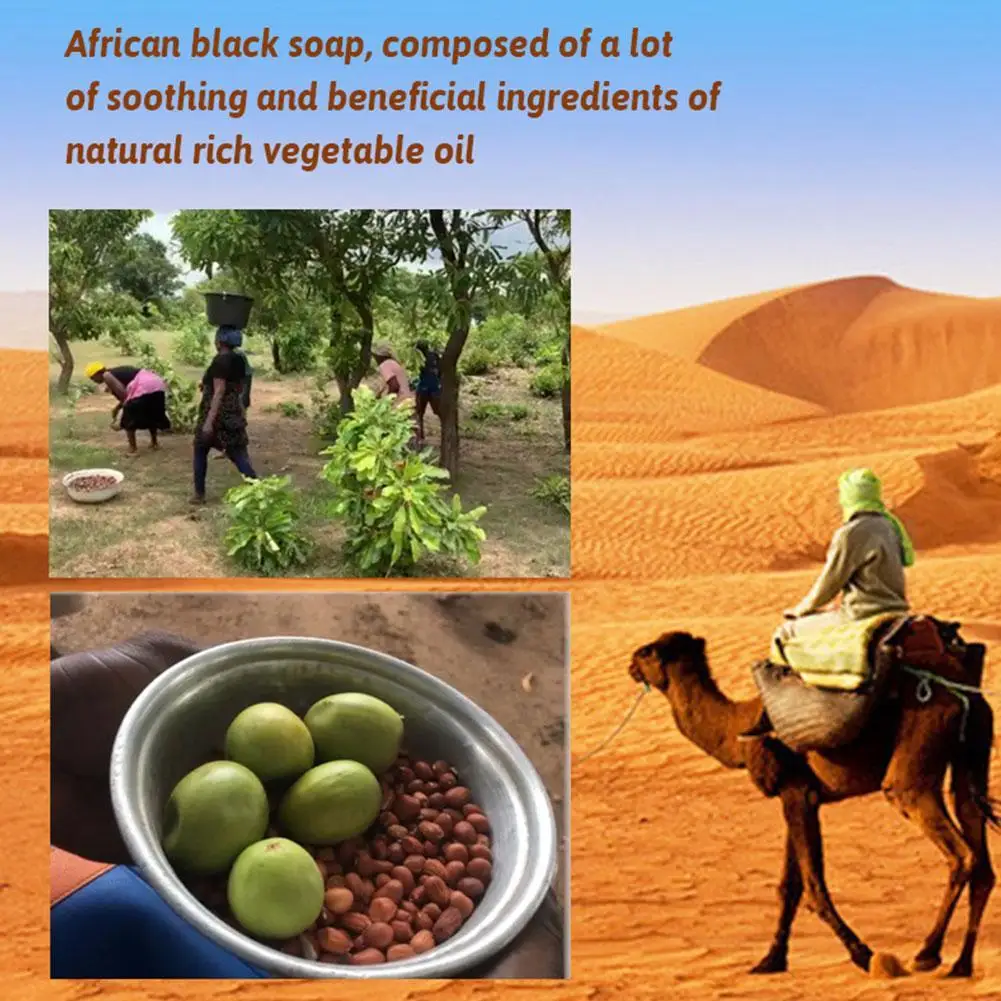 100% African Black Soap Magic Anti Taches Rebelles Beauty Bath Body Treatment Acne Skin Mыло Thailand