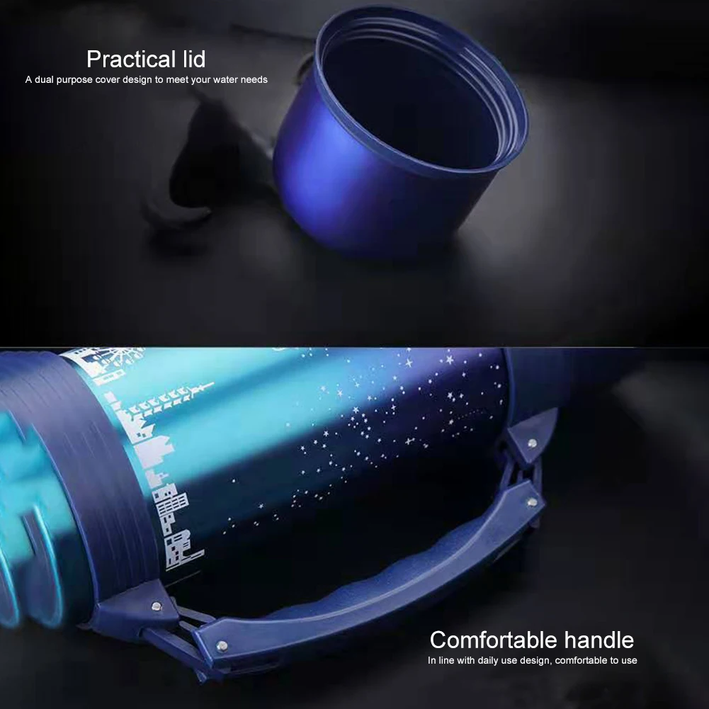 1.2L Stainless Steal Painted Work Outdoor Sport Rustproof Vacuum Flask Gift Travel Bacteriostatic Portable Nonslip Insulated