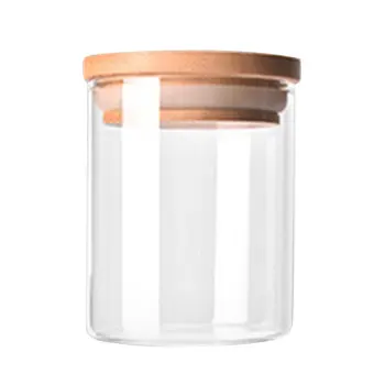 

Kitchen Storage Bottle Store Food Ingredient Candy Biscuit Storage Jar Organization Transparent High Borosilicate Glass Cover