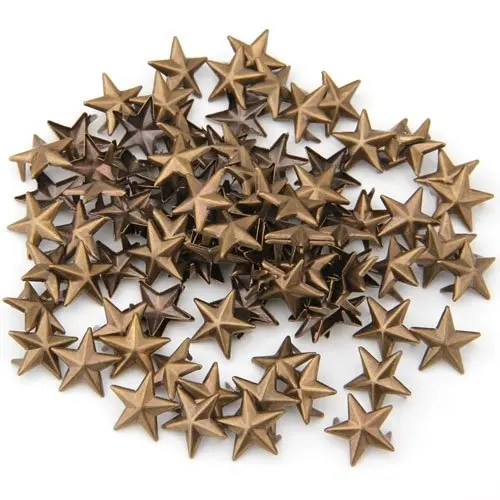 100 PYRAMID STUDDED BELT BRONZE STAR 15mm FOR SHOES