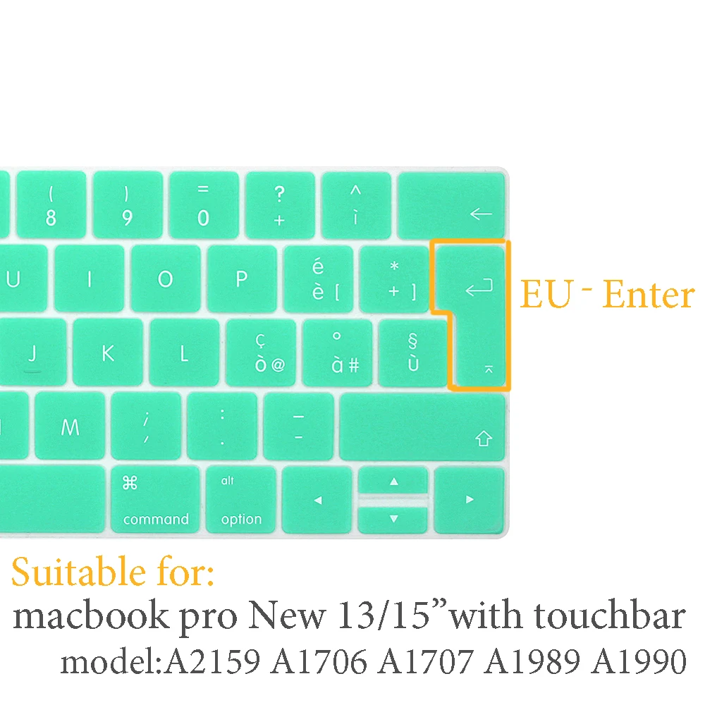 Европейская итальянская версия для 2019 Macbook pro13 A2159 15pro крышка клавиатуры цветная клавиатура крышка для сенсорной панели A1706 A1707 A1989 A1990