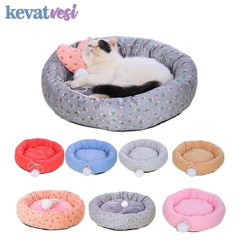 

Pet Dog Cat Bed Soft Plush Dog Mat Round Non-slip Breathable Cat Cushion Washable Puppy Sleeping Pad Portable Pet Supplies