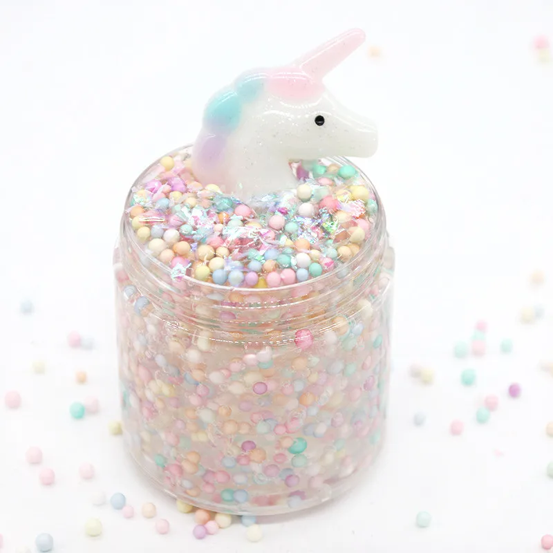 Смешной DIY цветной шар Единорог из горного хрусталя оболочки растирание грязи пушистые Хрустящие ремесла дети антистресс игрушки расслабить подарки снятие стресса