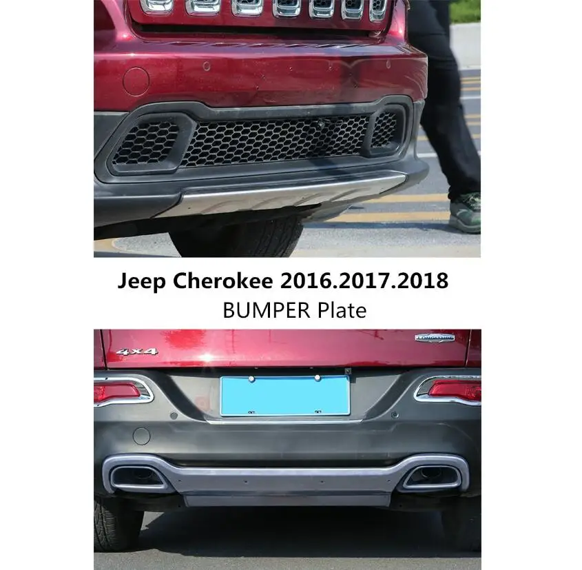 Накладка на бампер автомобиля для Jeep Cherokee. защита на бампер из высококачественной нержавеющей стали передняя+ задняя автомобильные аксессуары