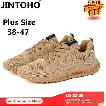 

JINTOHO New Mesh Men Sneakers Casual Shoes Lac-Up Men Shoes 2020 Lightweight Comfortable Breathable Walking Sneakers Zapatillas