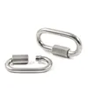 5 Pcs Carabiner Hook 304 Stainless Steel Oval Screwlock Quick Link Lock Ring Hook Chain Rope Connector Buckle Locked Hook ► Photo 2/6