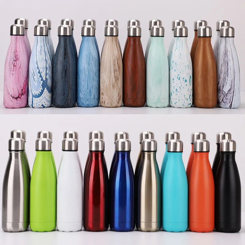 

Popular Brand Outdoor 304 Stainless Steel Insulated Cup Creative Wood Grain Coke Bottle Portable Car Mounted Sports Bottle