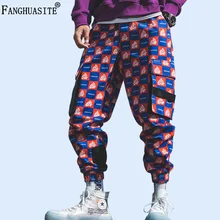 Brand High quality Men's Cotton Trousers Hip Hop jogging Autumn Winter Casual Pants Printing Big-pocket Fashion Cargo Pants A910