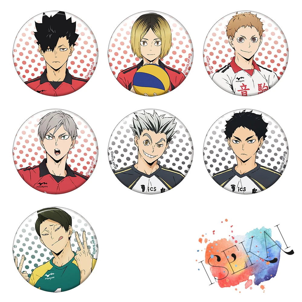 50mm Haikyu!! Anime badge Kuroo Tetsurou Bokuto Koutarou Akaashi Keiji  Haikyuu Metal Badge Brooch Pin - AliExpress Jewelry & Accessories