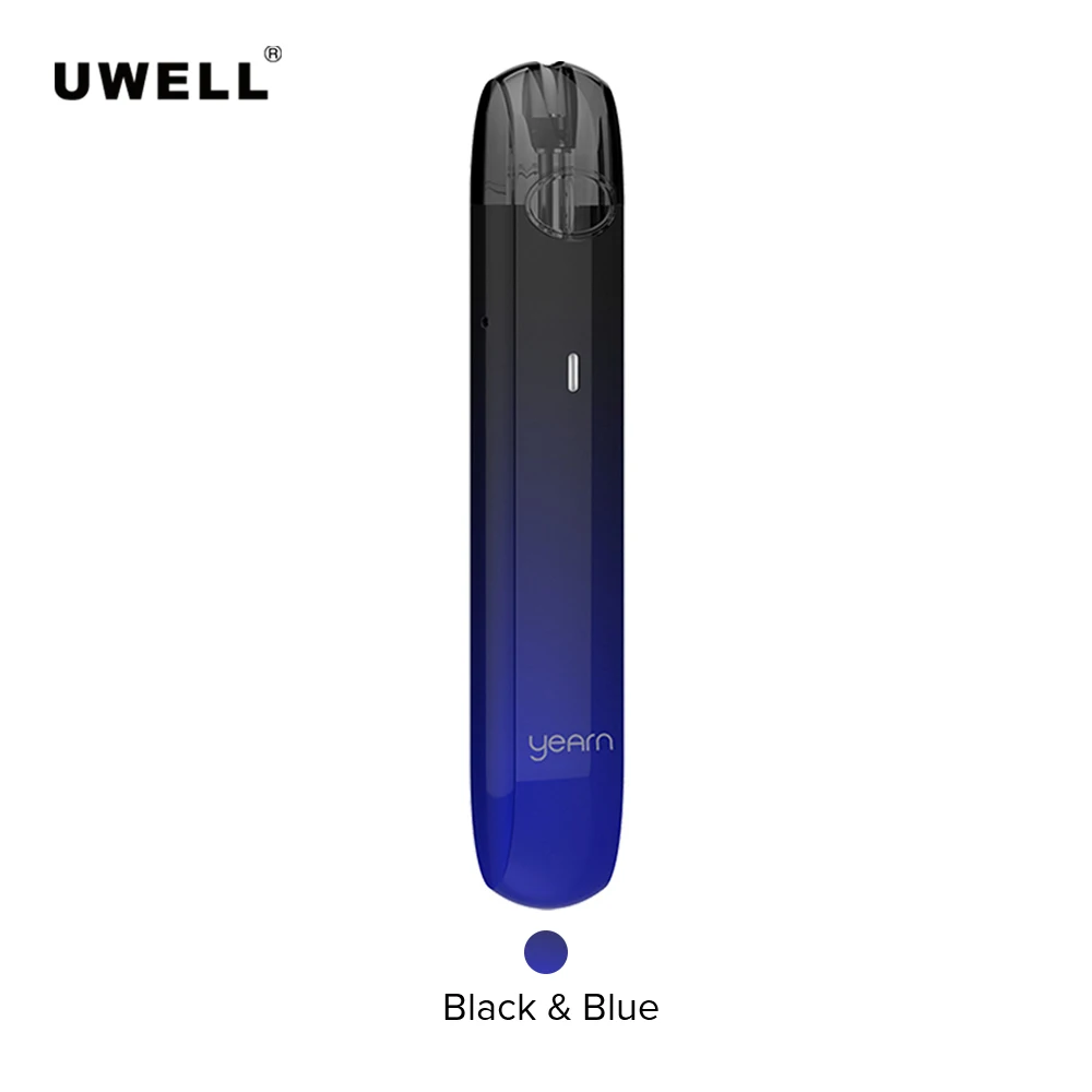 Uwell Yearn Pod Vape комплект 370 мАч встроенный аккумулятор 1,5 мл емкость электронная сигарета Ом картридж Vape Tank - Цвет: Black Blue