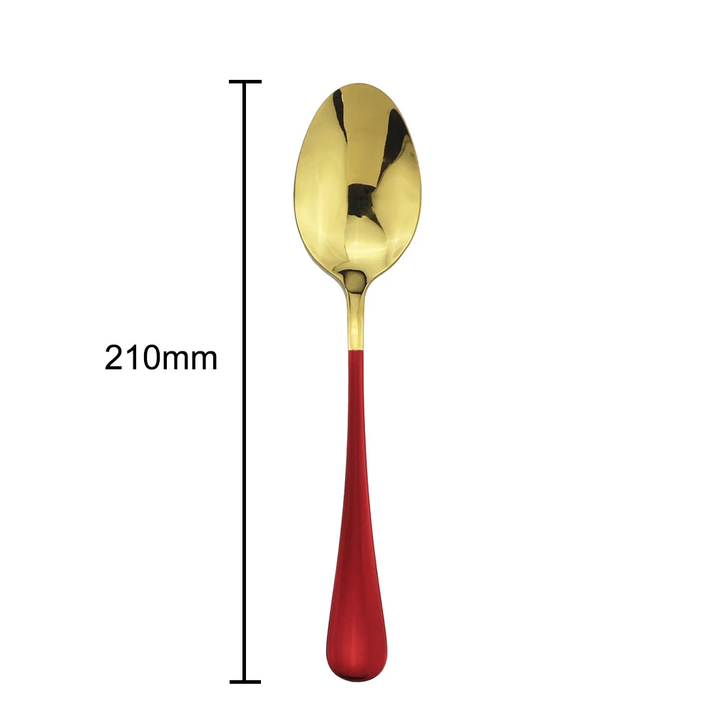 304 Stainless Steel Dinner Set Pink Black Red Handle Gold Cutlery Set Dinnerware Spoon Fork Knife For Hotel And Home 4 Pcs