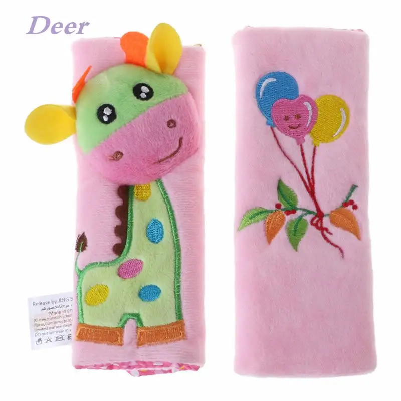 Deer 2 шт. Детские Наплечные накладки безопасность детской коляски ремень безопасности защитный мультфильм Плюшевые K4UE - Цвет: Deer