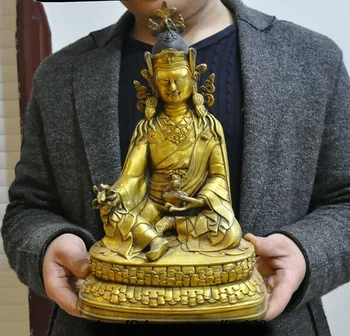 

wedding decoration Old Tibetan Buddhism Bronze gilt Padmasambhava Guru Rinpoche God buddha Statue