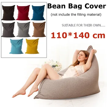 

New Lazy BeanBag Sofas Cloth Lounger Seat Bean Bag Sofa Cover Chairs Pouf Puff Couch Tatami Living Room Furniture Detachab 140x1