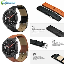 Для Amazfit GTR 47 мм кожаный ремешок 22 мм для Xiaomi Amazfit pace ремешок для huawei gt active ремешки для часов/Galaxy watch 46 мм