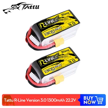 

Tattu R-Line Version 3.0 1300mAh 22.2V 120C 6S1P Lipo Battery with XT60 Plug FPV Racing Drone RC Quadcopter
