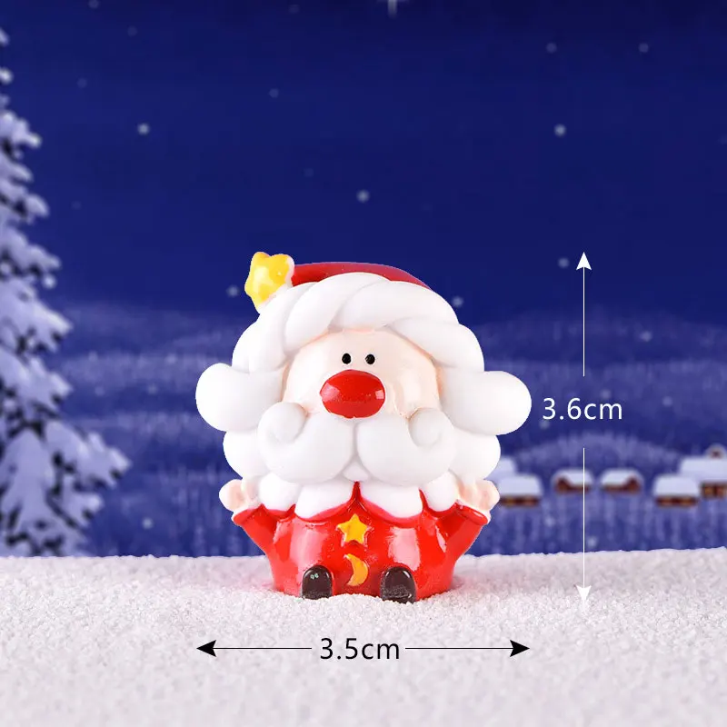 Cute Santa Claus Ice cream Snowman Ornaments Christmas Tree Mini Micro landscape decor Garden Pot christmas decor for home 1PC