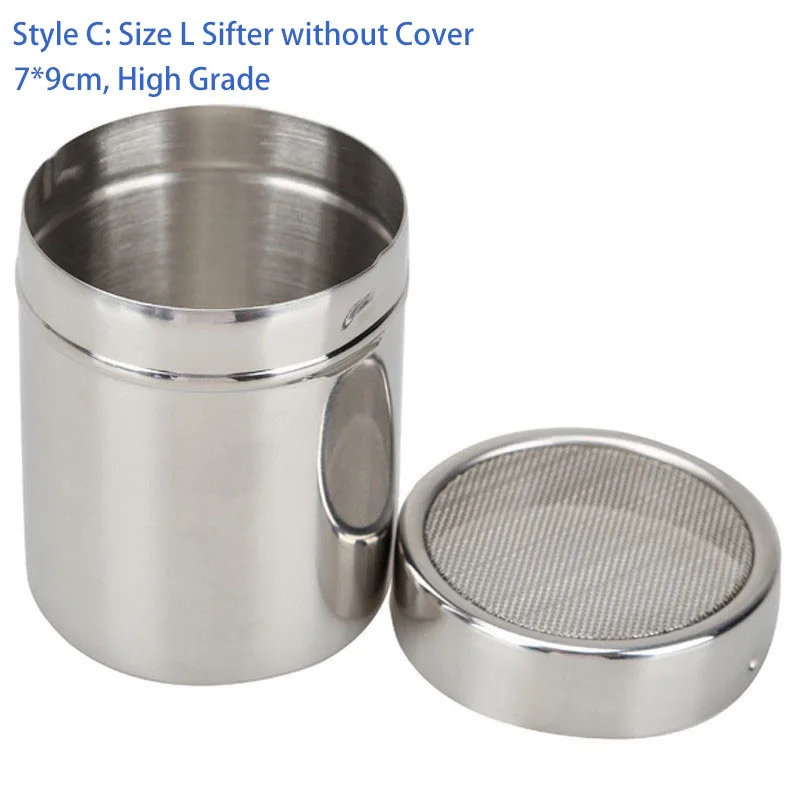 Stainless Steel Chocolate Shaker Cocoa Flour Icing Sugar Powder Coffee Sifter Lid Shaker Cooking Tools Coffee Accessories