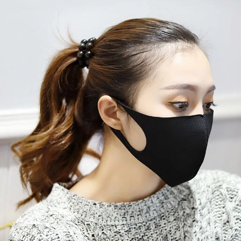 

XEONGKVI 3 pcs Fashion Black Prevent Dust Haze PM2.5 Breathable Masks Same Style Of Stars Bamboo Charcoal Women Men Mouth-muffle