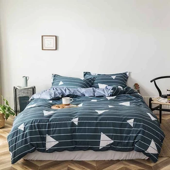 

Simple Style Geometric Bedding Set Home Textile Comforter Quilt Cover Pillowcase Sheet Quen Size Bedclothes Bed Duvet Cover Set