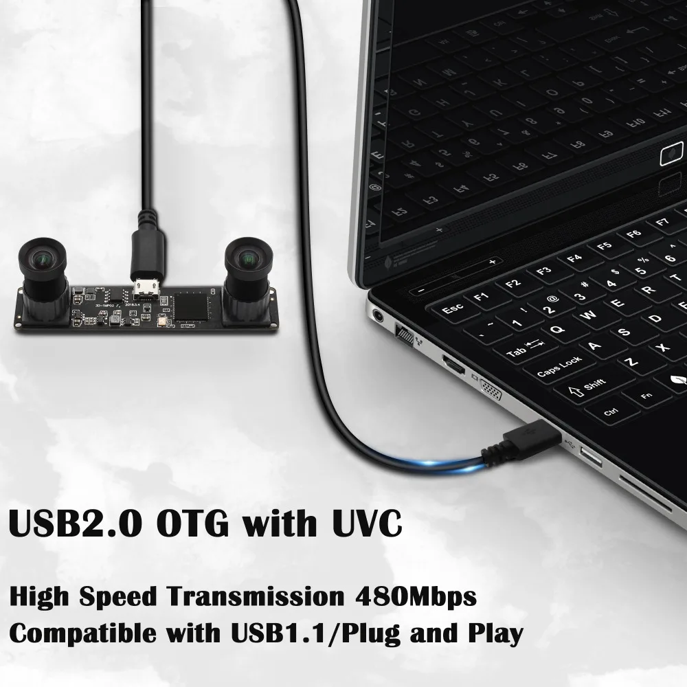 Двойной синхронизированный стерео модуль камеры без искажений 960P HD OTG UVC Plug and play USB 2,0 видео веб-камера модуль камеры