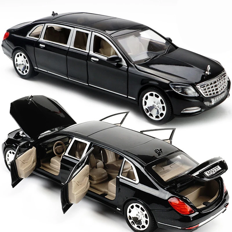 1:24 S600 Limousine Diecasts& Toy Vehicles металлический сплав 6 модель автомобиля с открытой дверью с огнями и звуками игрушки для детей Подарки