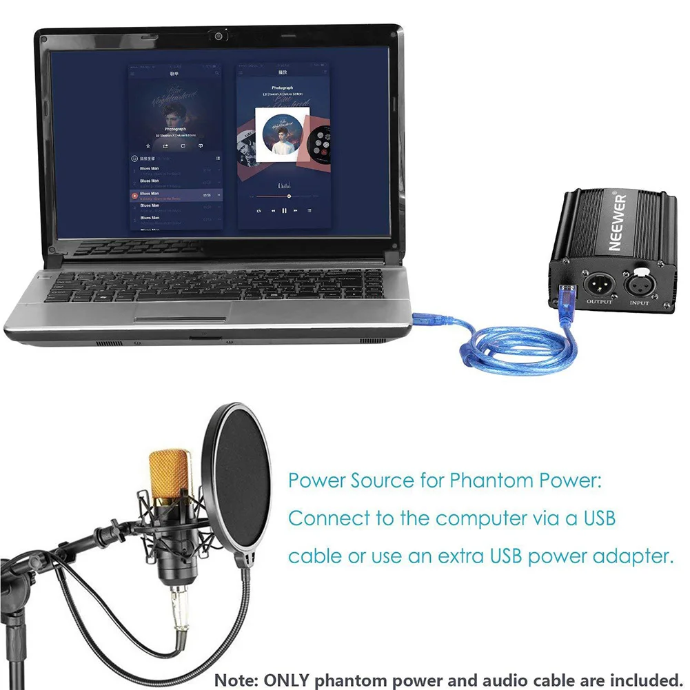 48 в USB Phantom power Set 1 канал микрофонный кабель Запись пения под караоке для конденсатора профессиональные аксессуары Студия низкий уровень шума