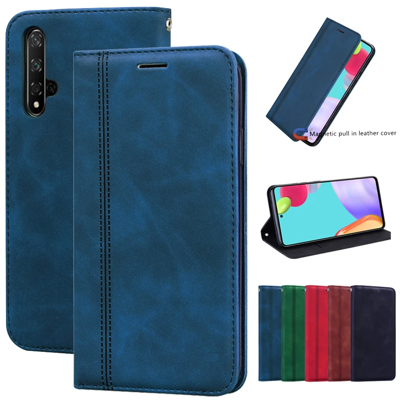 Флип-чехол для Huawei Nova 5 T роскошный Магнитный кожаный чехол Nova5t телефон-книжка L61 L71