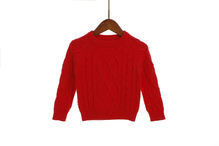 1-7 лет; Детский свитер; зимний теплый детский свитер для мальчиков и девочек; вязаный пуловер; детский утепленный свитер; свитера для мальчиков и девочек - Цвет: Red