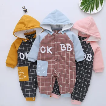 

AmyaBaby Newborn Girl Romper Cartoon Hooded Thicken Warm Winter Long Sleeve Baby Boy Jumpsuit Infant Clothes Girls Outerwear