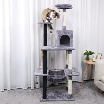 Pet Cat Tree Condo House Scratcher Scratching Post Climbing Tree Toys for Cat Kitten Protecting Furniture Fast Domestic Delivery 2