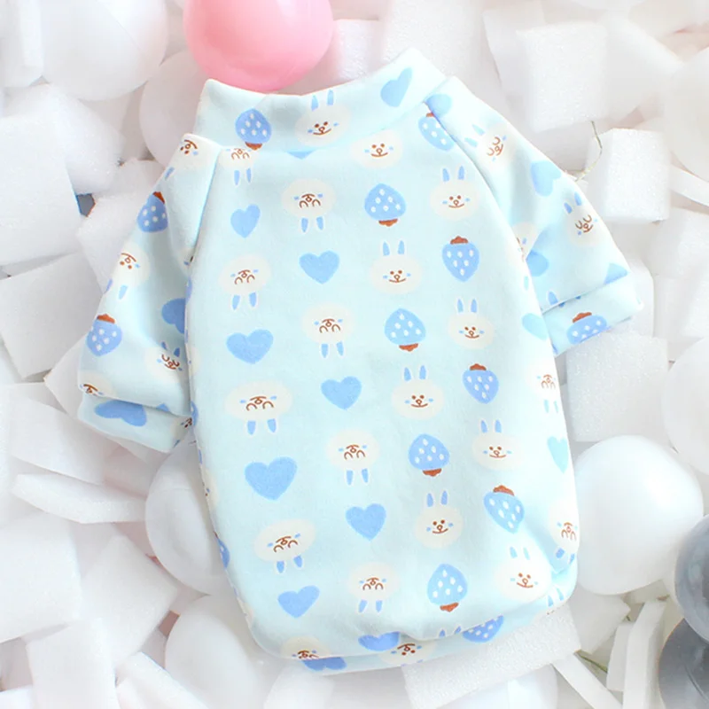 Blue Love Rabbit Мягкий флис Чихуахуа для щенков, одежда зимняя теплая толстовка для собак домашних животных Костюмы для небольших для собак породы Йоркширский терьер пуловеры кошка собака заказчика - Цвет: Blue Love Rabbit